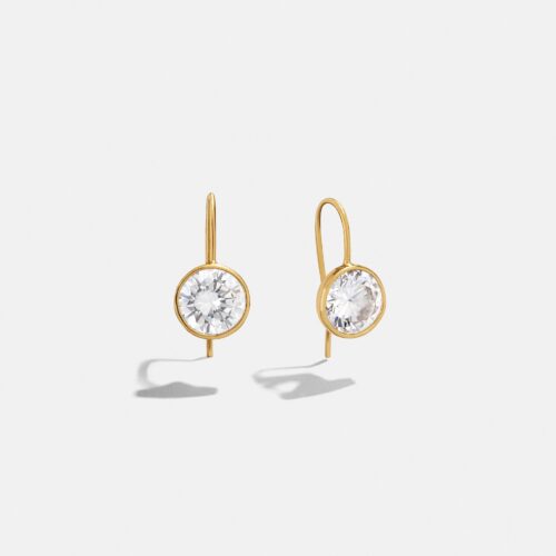 Fallon 18K Gold Bezel Earrings - 10MM Stone