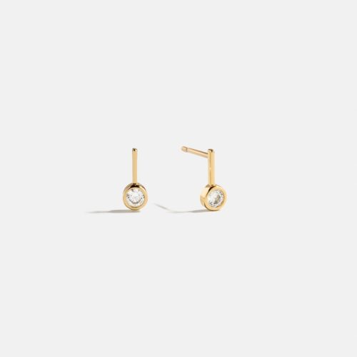 Fallon 18K Gold Bezel Earrings - 5MM Stone