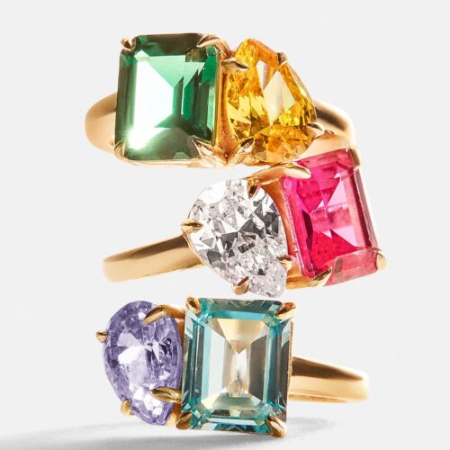 Toi et Moi Custom Birthstone Ring - Gold 7